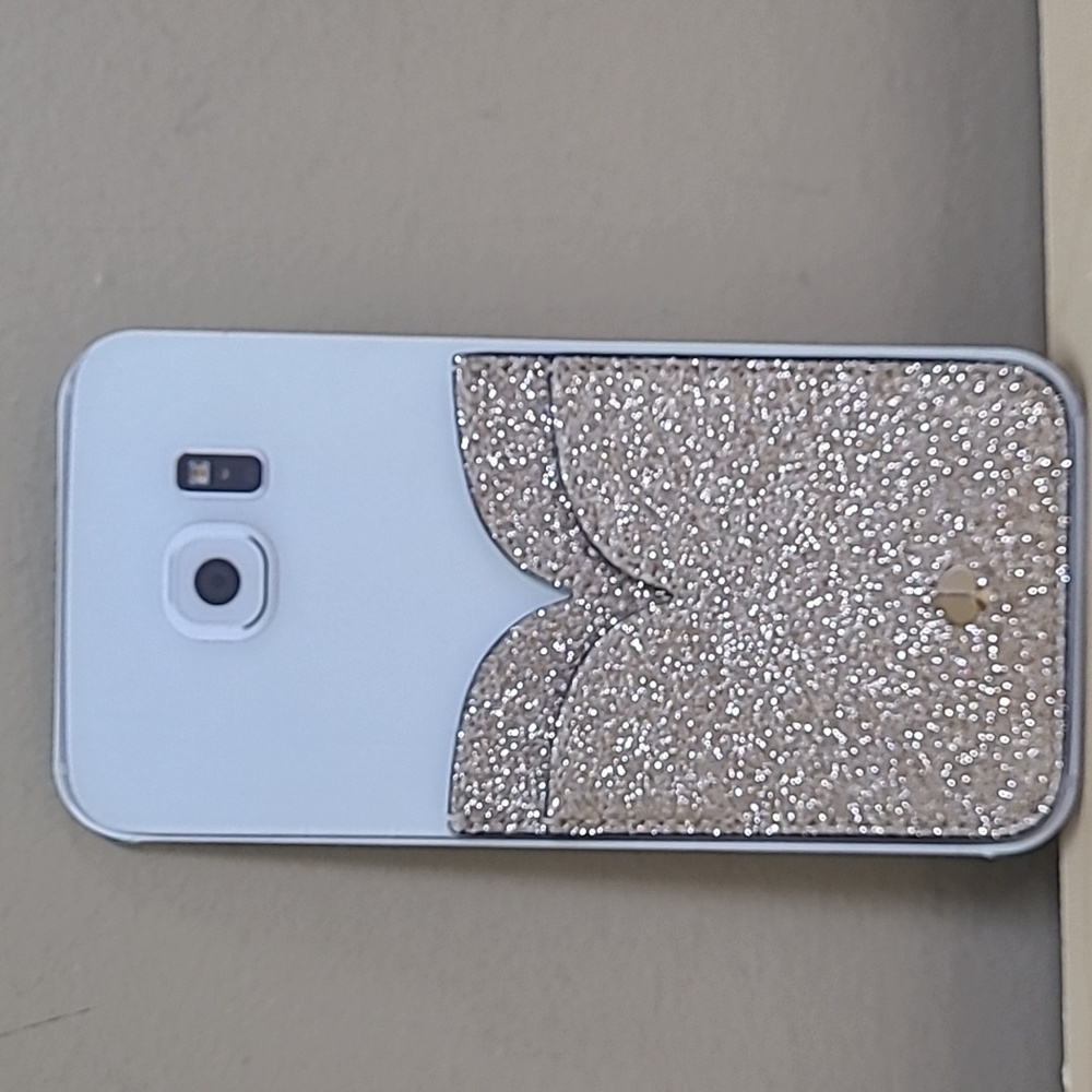 Kate Spade Gold Glitter Cell Phone Case Sticker Gold-tone Metal Spade 2 Pockets